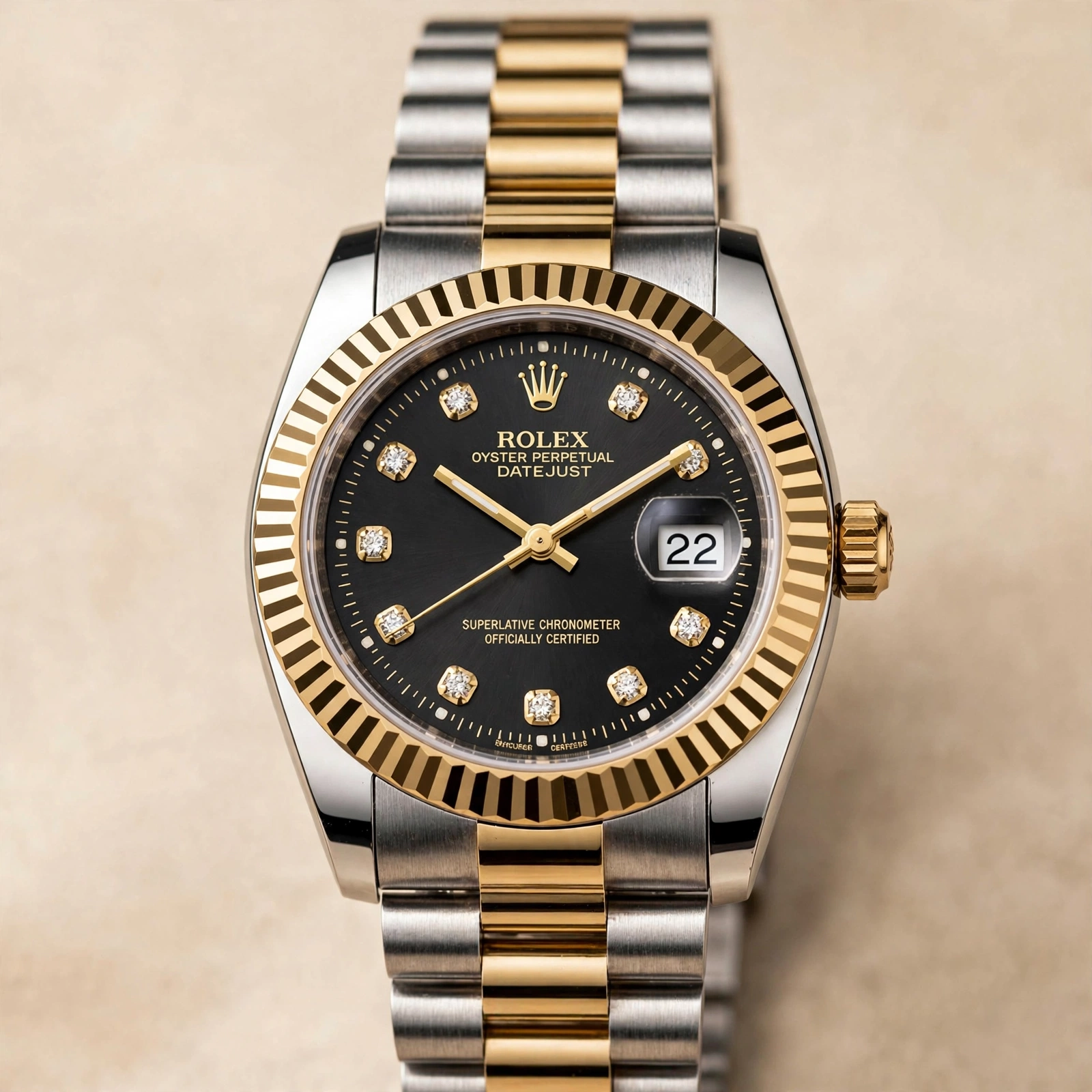 Black Dial Two-Tone Watch