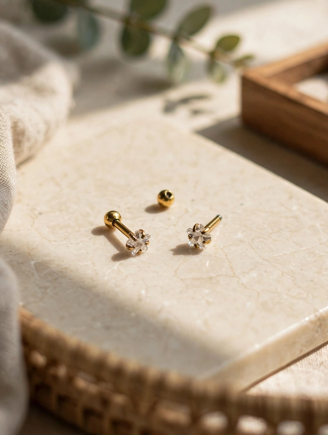 Star Barbell Studs Titanium Stainless Steel