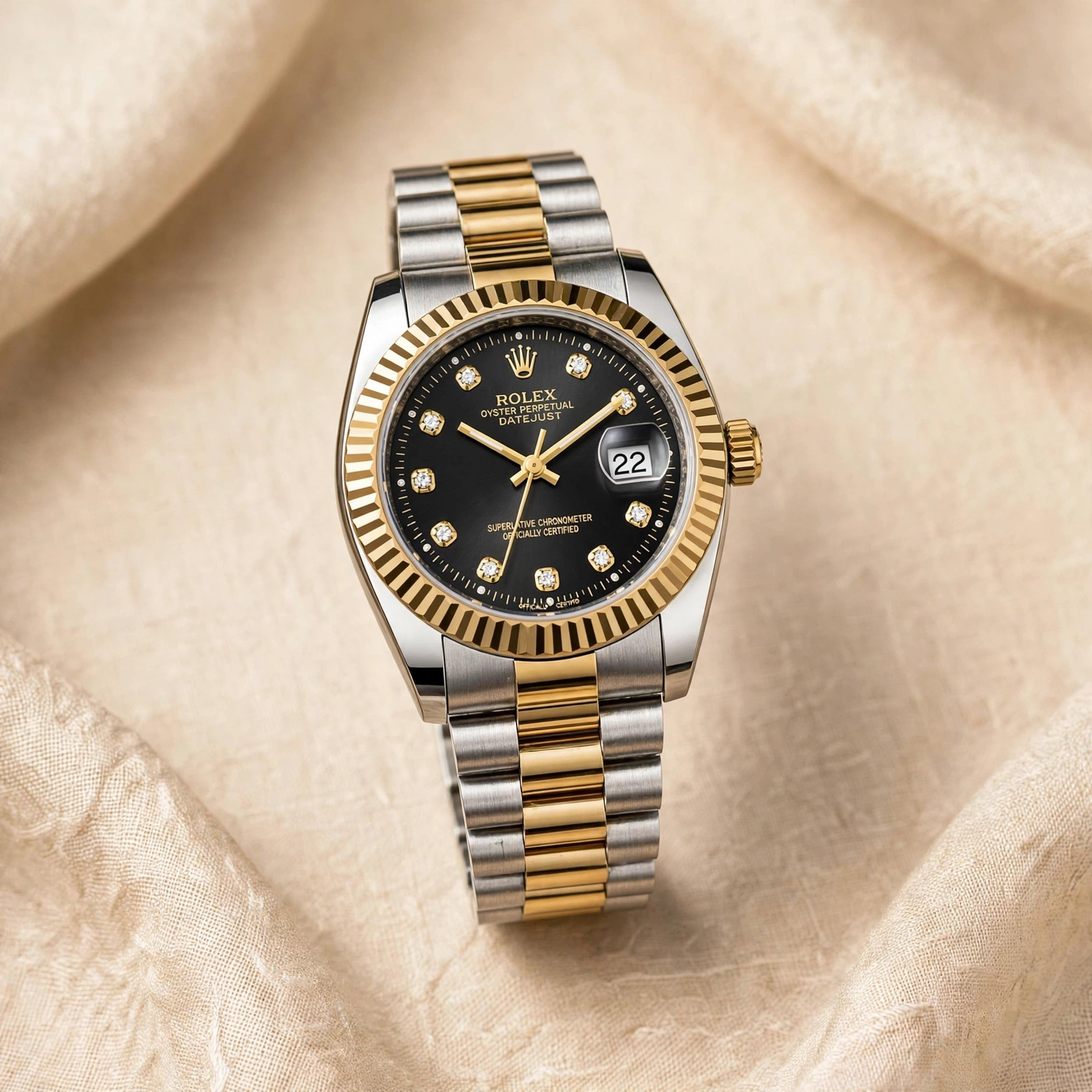 Black Dial Two-Tone Watch