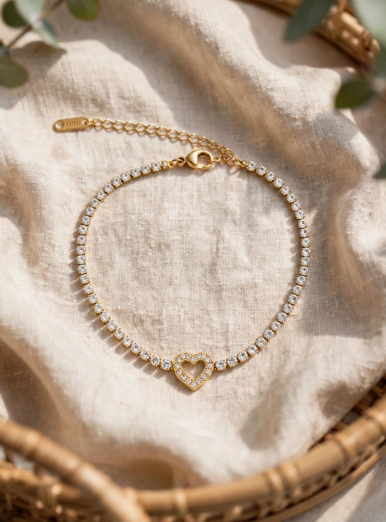 Heart Crystal Tennis Bracelet
