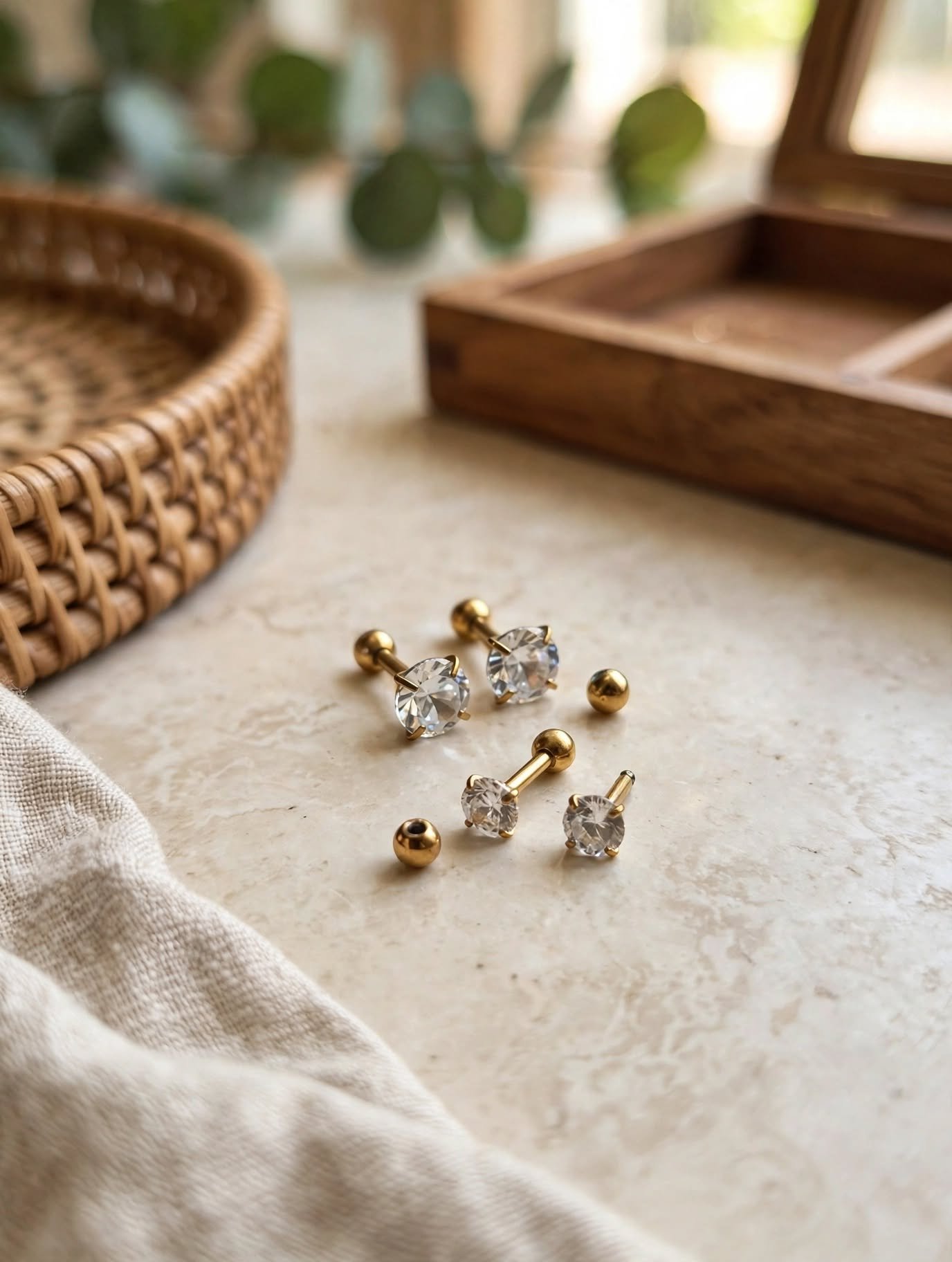 Dual Size Crystal Studs